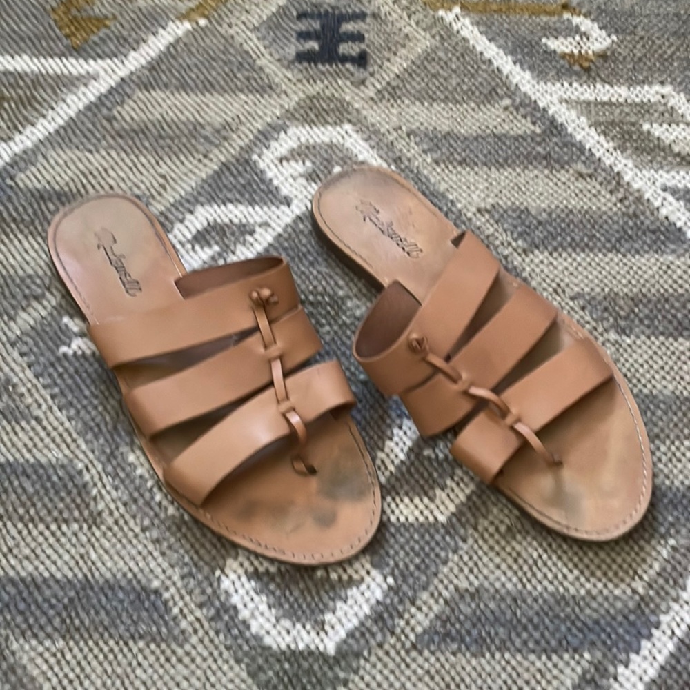 Madewell Slides 9.5 Tan Leather